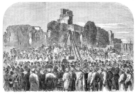 Laying the first stone of the Lucknow Memorial, 1864. Creator: Unknown.