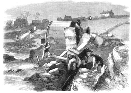 Illustrations of the Flood at Sheffield:...Broadhead Wheel Mill...workmen searching for tools, 1864. Creator: Unknown.