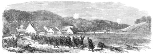 Illustrations of the War in Denmark: fight between the Danes and the Austrians at Veile..., 1864. Creator: Unknown.