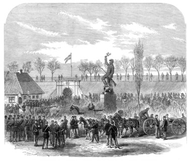 The War in Denmark:...Fredericia - Danish soldiers marching out to meet the Austrians, 1864. Creator: Unknown.