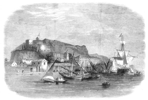 Destruction of the fortifications of the Ionian Islands: Fort Neuf, in the harbour of Corfu, 1864. Creator: Unknown.