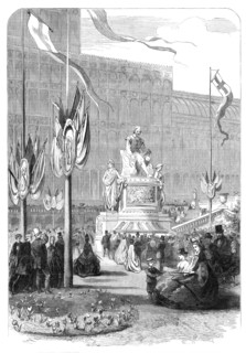 The Shakspeare Commemoration in London: monument of Shakspeare at the Crystal Palace, 1864. Creator: Unknown.