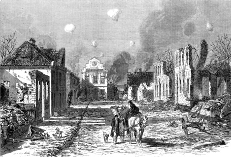 The War in Denmark: the town of Sonderburg in ruins after the bombardment..., 1864. Creator: Unknown.