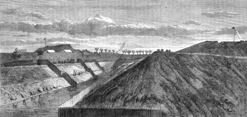 The War in Denmark: fortifications of Fredericia - Schleswig Bastion and Princess's Bastion, 1864. Creator: Unknown.