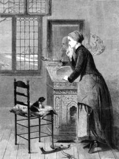 Seule à La Maison, by C. Bisschop, in the Exhibition of French and Flemish Art, Pall-Mall, 1864. Creator: W Thomas.