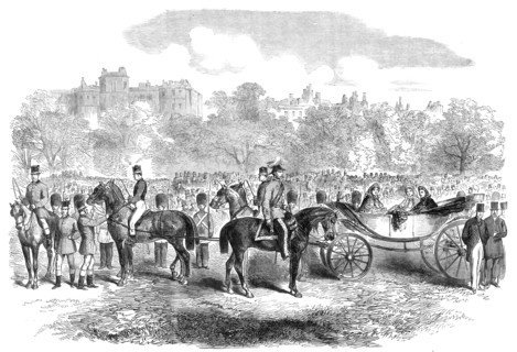 The Volunteer Review in Hyde Park: the Princess of Wales and her suite, 1864. Creator: Unknown.