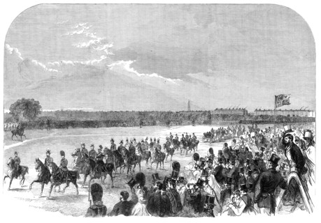 The Volunteer Review in Hyde Park: general view, 1864. Creator: Unknown.