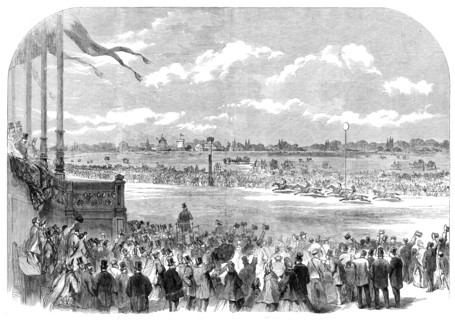 The Race for the Grand Prix de Paris, at Longchamps, on the 5th June, 1864. Creator: Unknown.