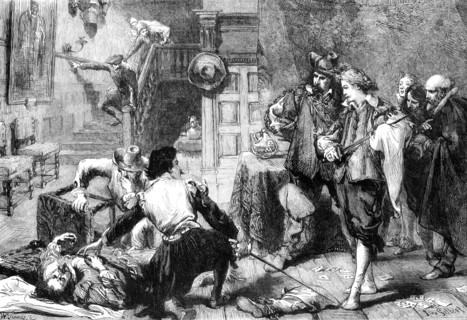 A Tavern Brawl, by John Gilbert,...Exhibition of the Society of Painters in Water Colours, 1864. Creator: W Thomas.