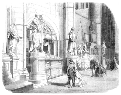 The last resting-place of the late Earl Canning in the North Transept of Westminster Abbey, 1862. Creator: Unknown.