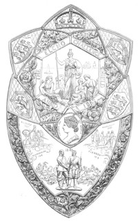 The Elcho Challenge Shield to be shot for by...rifle volunteers at the Wimbledon Meeting, 1865. Creator: Unknown.