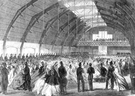Opening of the new head-quarters of the 1st Surrey Rifle Volunteers, at Camberwell, 1865. Creator: Unknown.