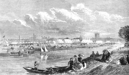 Meeting of the Gloucestershire Agricultural Society, on the banks of the Severn...Tewkesbury, 1865. Creator: Unknown.