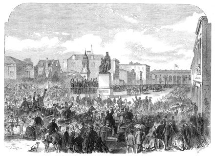 Inauguration of the Burke and Wills Monument at Melbourne, Australia, 1865. Creator: Unknown.