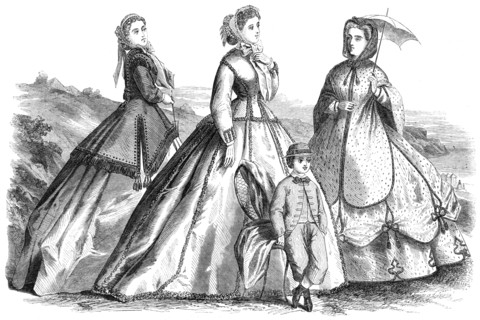Paris fashions for August, 1865. Creator: Unknown.