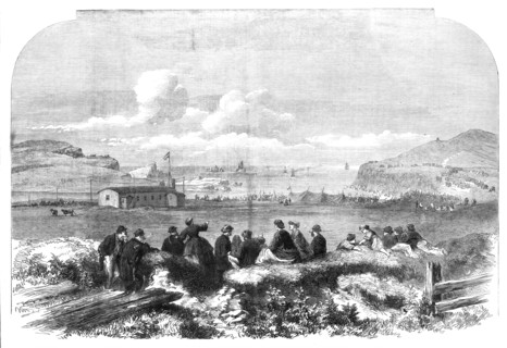Laying of the Atlantic Telegraph Cable: watching the Caroline going out to sea..., 1865. Creator: Unknown.