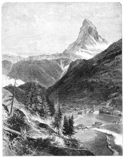 The Matterhorn, from a sketch by Mr. Edward Whymper, 1865. Creator: Mason Jackson.