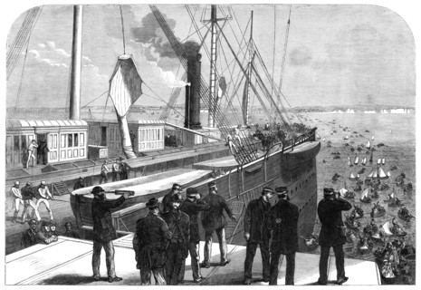 The Atlantic Telegraph Expedition: the Great Eastern off Brighton on her return home, 1865. Creator: Unknown.