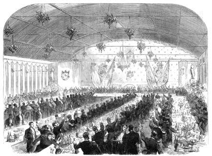 The International Naval Festival at Portsmouth:...banquet to the officers of the French fleet, 1865. Creator: Unknown.