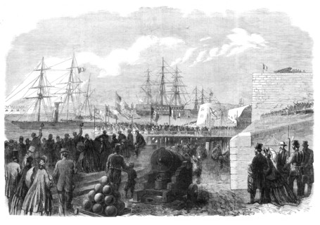 The International Naval Festival at Portsmouth: the Reine Hortense leaving Portsmouth Harbour, 1865. Creator: Unknown.