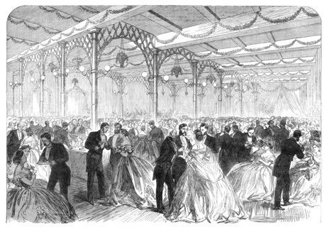 Meeting of the British Association at Birmingham: soiree in the Townhall, the Refreshment-Room, 1865 Creator: Unknown.