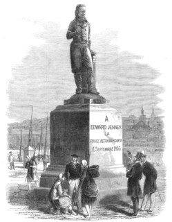 Statue of Dr. Jenner, lately erected at Boulogne, 1865. Creator: Unknown.