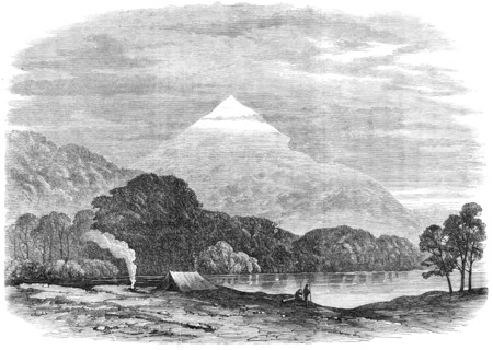 An Exploring Party on the West Coast of New Zealand: encampment in the Teramakau Valley, 1865. Creator: Unknown.