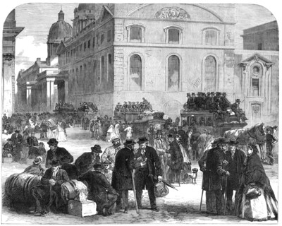 Old Pensioners leaving Greenwich Hospital, 1865. Creator: Unknown.