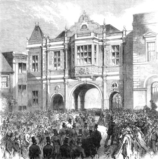 Opening of the new Corn Exchange at Aylesbury, 1865. Creator: C. R..