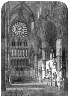 Statesmen's Corner, North Transept, Westminster Abbey, 1865.  Creator: Unknown.