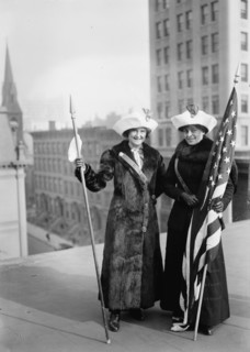 Suffragettes with flag, between c1910 and c1915. Creator: Bain News Service.