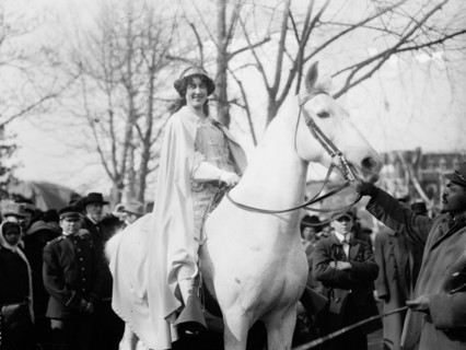 Inez Milholland - Suffrage parade, 1913. Creator: Bain News Service.