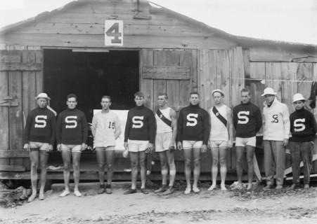 Stanford University crew - Poughkeepsie, between c1910 and c1915. Creator: Bain News Service.