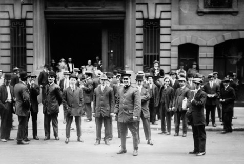 Strikers leave Sherry's, 1912. Creator: Bain News Service.