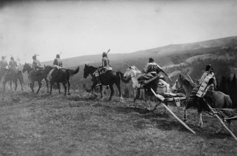 On the Trail - Buffalo hunt, between c1910 and c1915. Creator: Bain News Service.