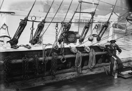 Leg irons etc. on SUCCESS, between c1910 and c1915. Creator: Bain News Service.