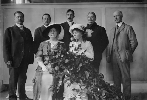 Mrs. Macy, Helen Keller & Committee, Flower Show, 1913. Creator: Bain News Service.