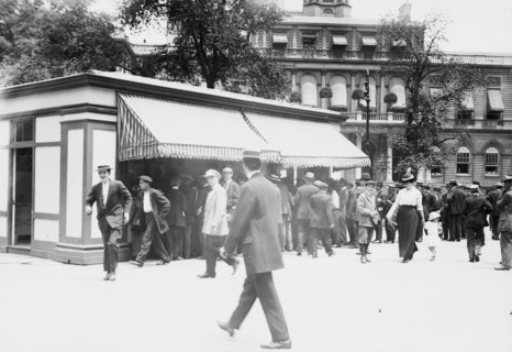 Milk 1 cent - City Hall Park, N.Y., between c1910 and c1915. Creator: Bain News Service.