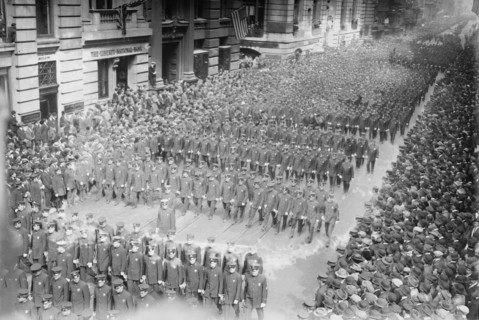 Gaynor Funeral - Broadway., 1913. Creator: Bain News Service.