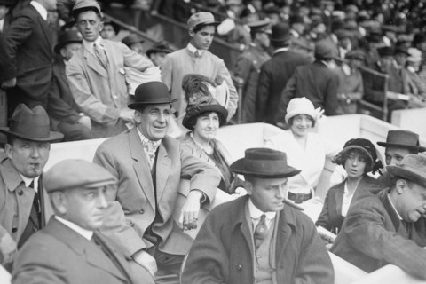 Jim Corbett & Mrs. Marquard at game, 1913. Creator: Bain News Service.