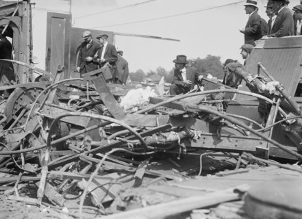 Wreck of car "Chancellor", North Haven, 1913. Creator: Bain News Service.