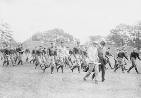 Yale Squad coming on field, Bomeisler, Spalding, Mack, Dr. Bull, between c1910 and c1915. Creator: Bain News Service.