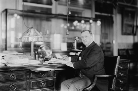 Sec'y Daniels - 5 mins. After sending blockade order to Adm. Fletcher, 1914. Creator: Bain News Service.