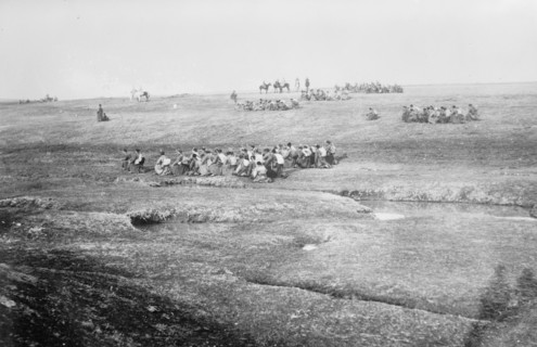 Deploying troops at Kartal Teji against Adrianople, 1912. Creator: Bain News Service.