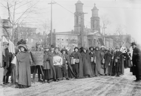Rosalie Jones, Ida Craft - suffrage hikers, 1913. Creator: Bain News Service.