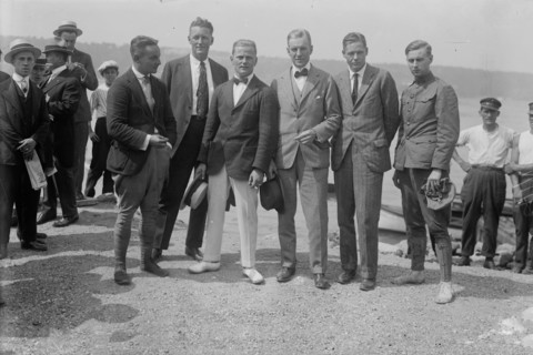 Beryl Kendrick, Bob Edgren, David McCulloch, Frank Trenholm Coffyn, Ripley Bowman, 1916. Creator: Bain News Service.