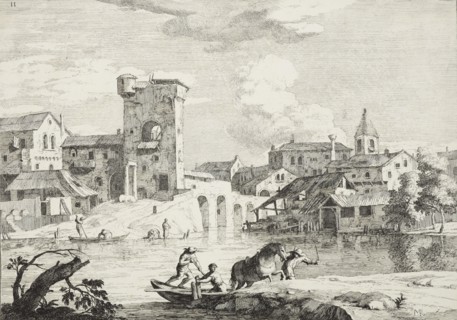 A town the river, 1723-1730. Creator: Marco Ricci.