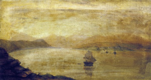 Settlement at Port Ross, Auckland Islands, 1850. Creator: Charles Decimus Barraud.
