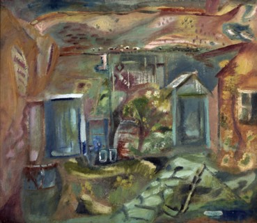 Purbeck courtyard, early afternoon, 1944. Creator: Frances Hodgkins.