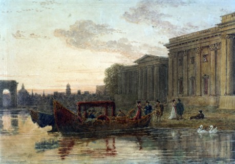 River scene,  1800-1840. Creator: George Barret the Younger.